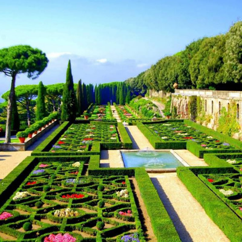 A view of the Pontifical Gardens near Rome