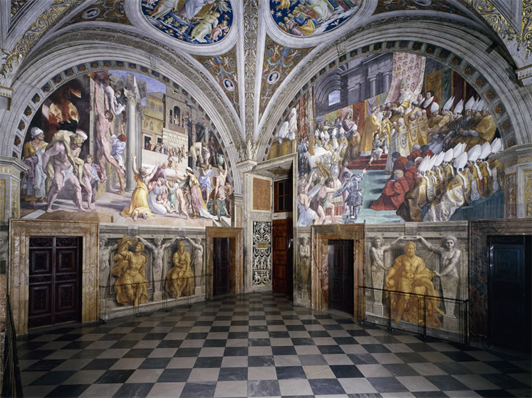 The Room of the Fire in the Borgo frescoed by Raphael in the Vatican Museums