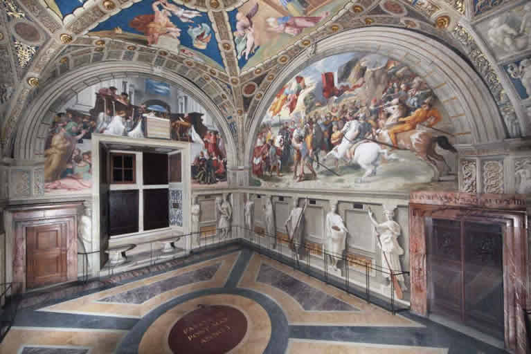 The Room of Heliodorus frescoed by Raphael in the Vatican Museums