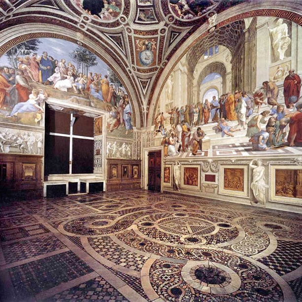 The Room of the Signature frescoed by Raphael in the Vatican Museums
