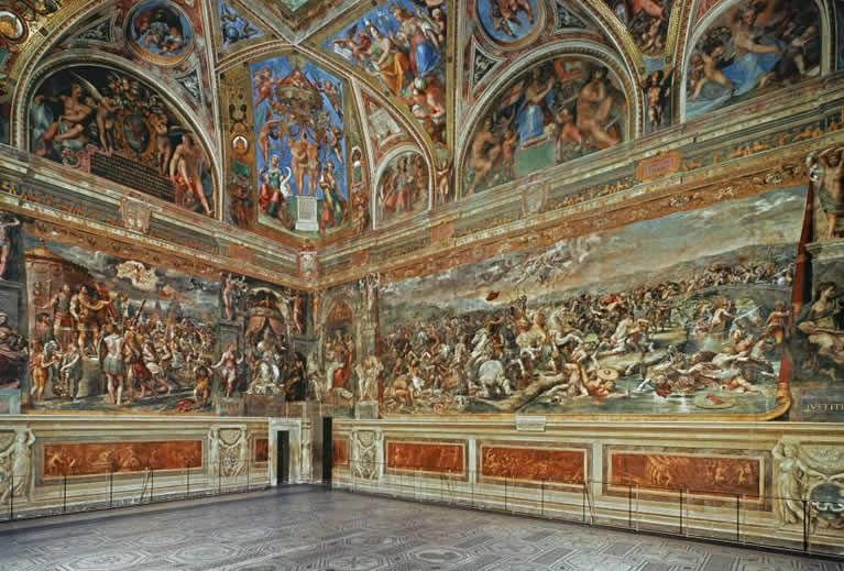 The Sala di Costantino frescoed by Raphael in the Vatican Museums