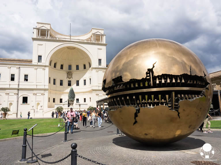 Sphere within sphere in the Courtyard of the Pine Cone in the Vatican Museums in Rome