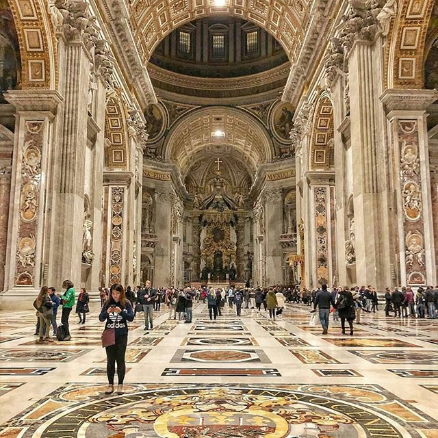 Inside the St. Peter's Basilica in Rome