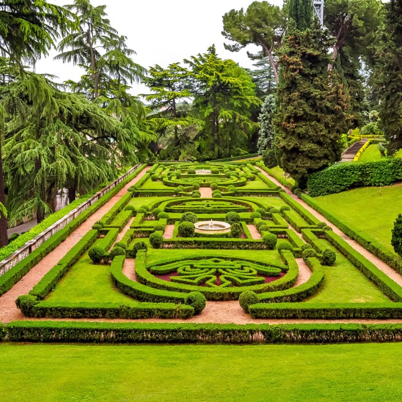 A glimpse of the Vatican Gardens in Rome