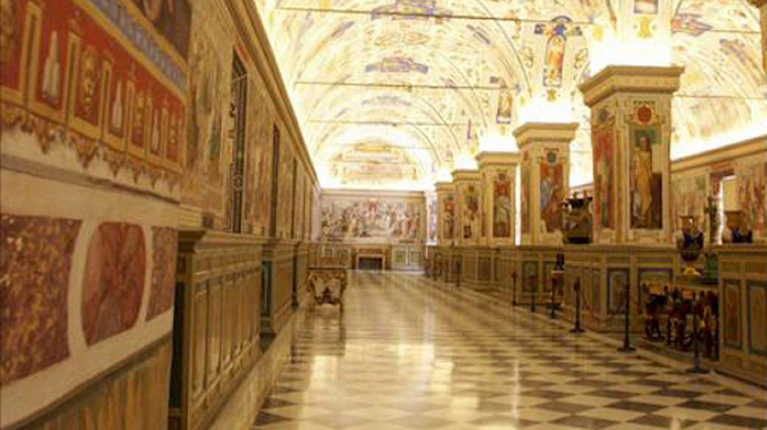 Interior of the Gallery of Maps in the Vatican Museums in Rome